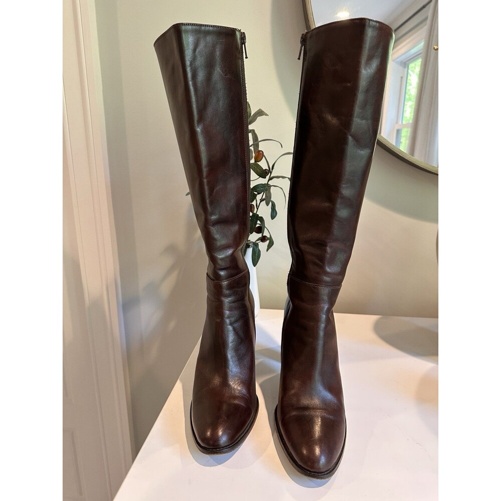 J. Crew Dark Brown Leather Knee-High Riding Boots